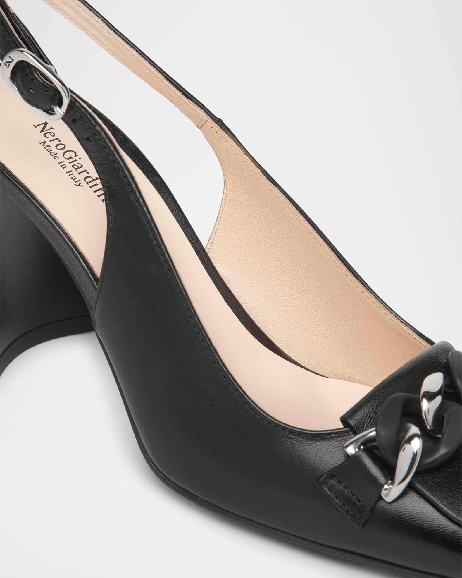 Leather Chain Slingback Pumps Product Image