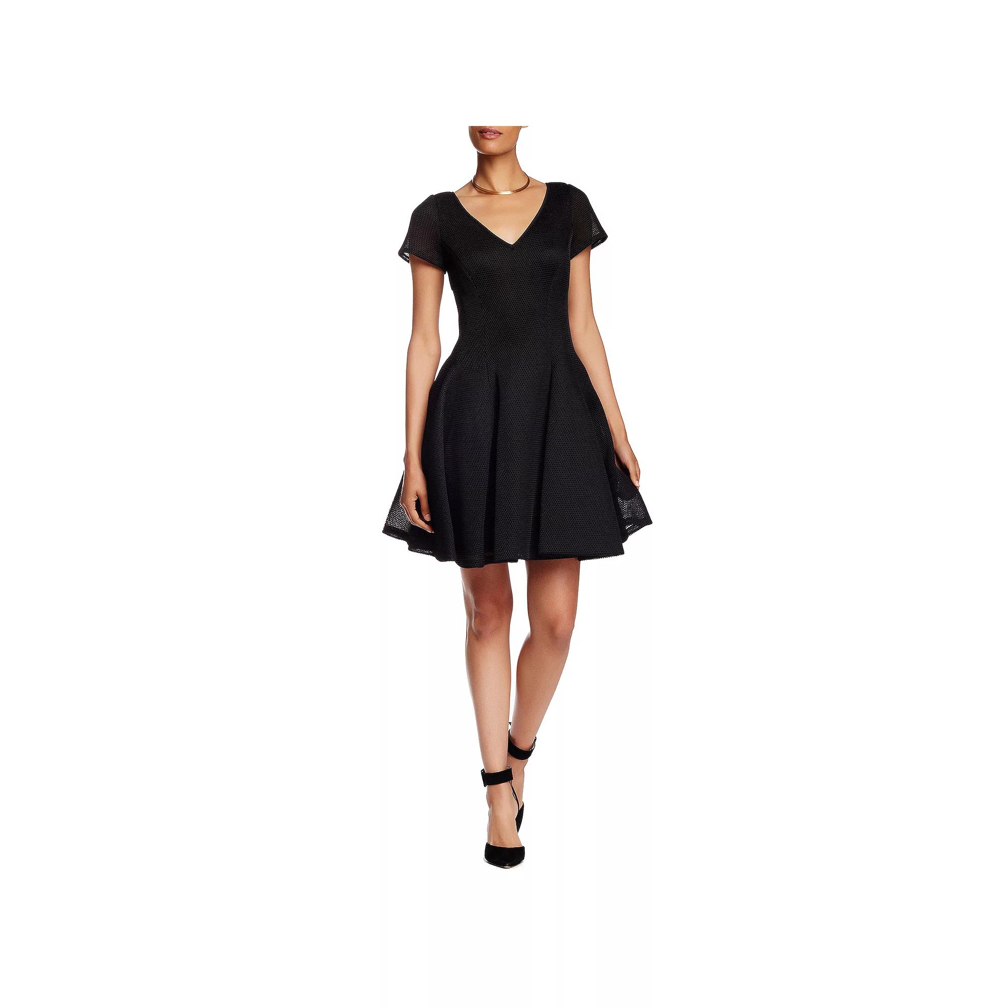 Women's Focus By Shani Honeycomb Cutout Fit & Flare Dress,  Product Image