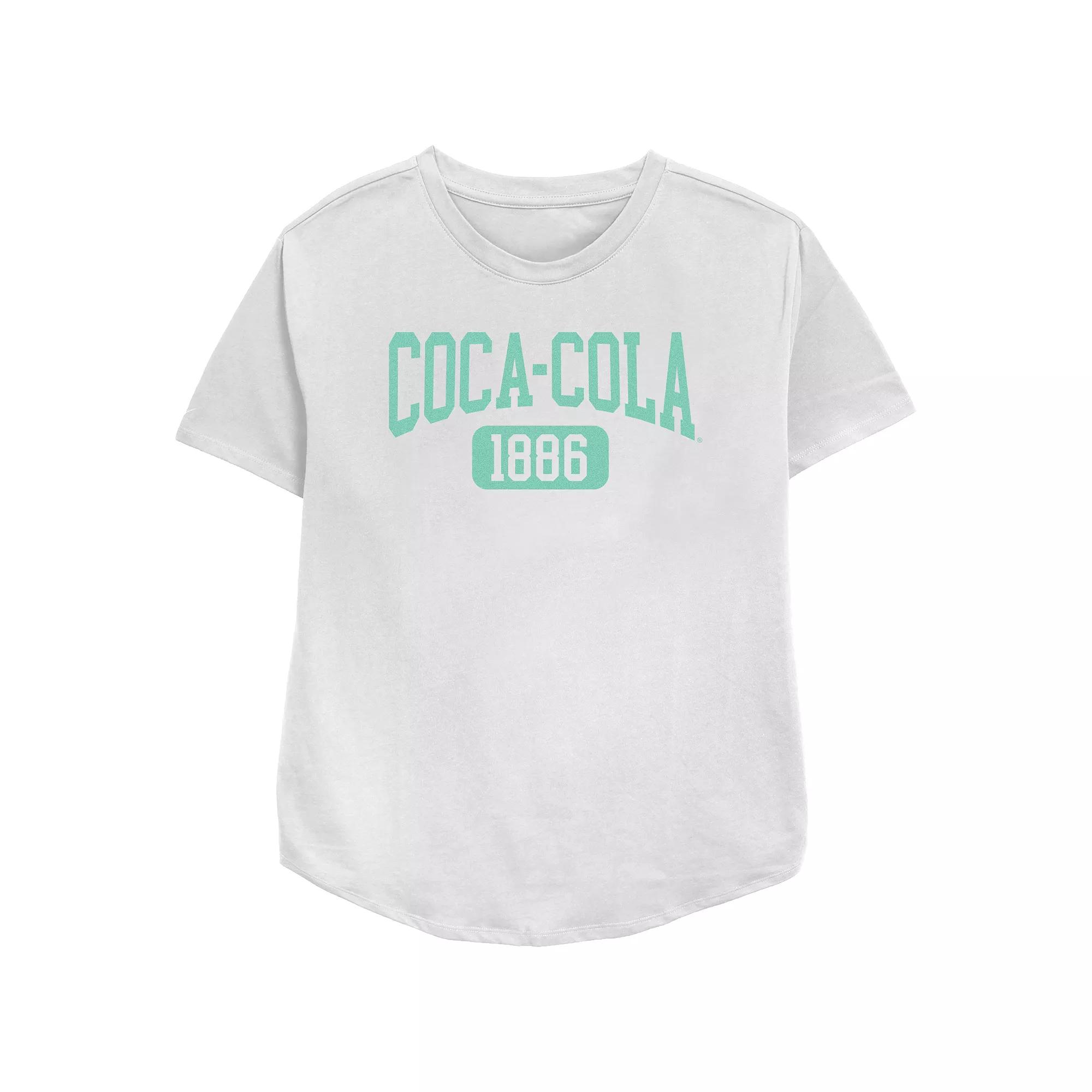Women's Coca-Cola 1886 Collegiate Relaxed Fit Graphic Tee, Girl's, Size: Medium, White Product Image