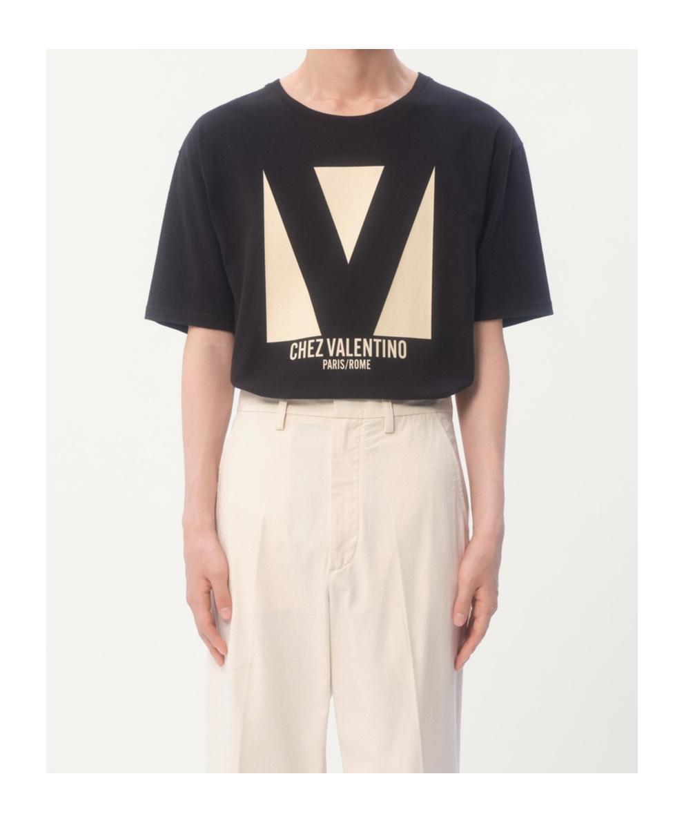 VALENTINO Crew Neck Short Sleeves T-shirts In Black Product Image