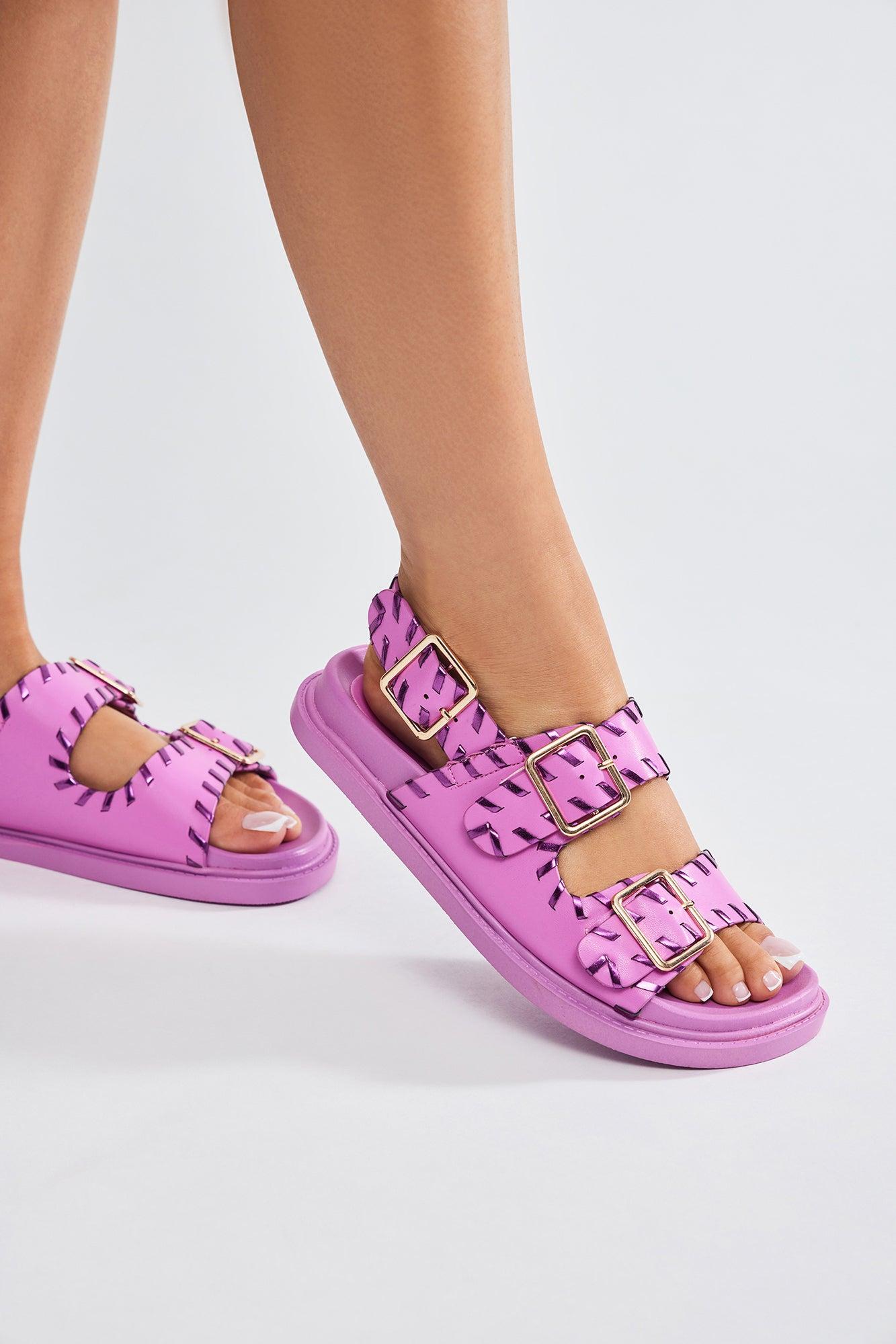 Kiya Flat Sandals - Pink Product Image