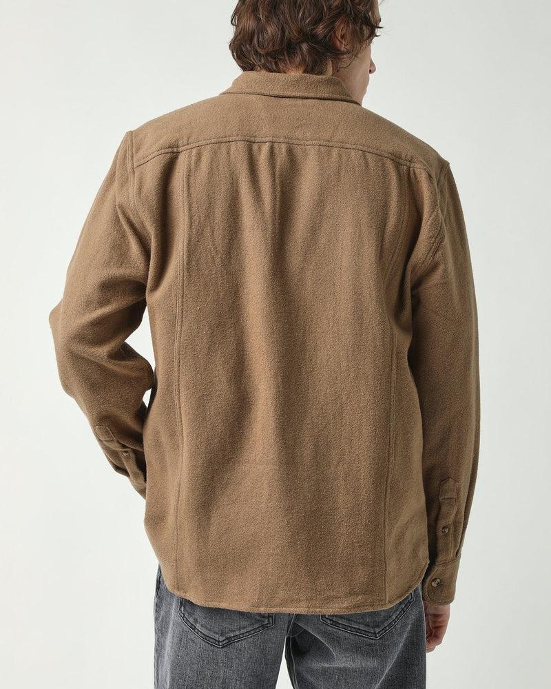 Brushed Flannel LS - Brown Product Image