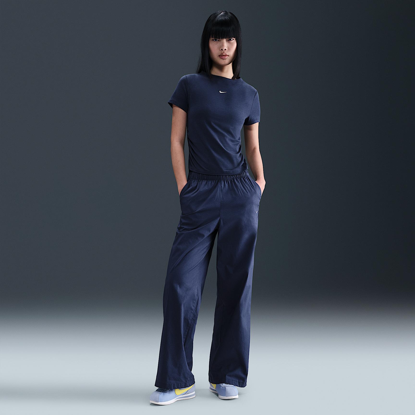 Womens Nike Sportswear Chill Knit Tight Short-Sleeve Mock-Neck Top | HV2401-051 Product Image