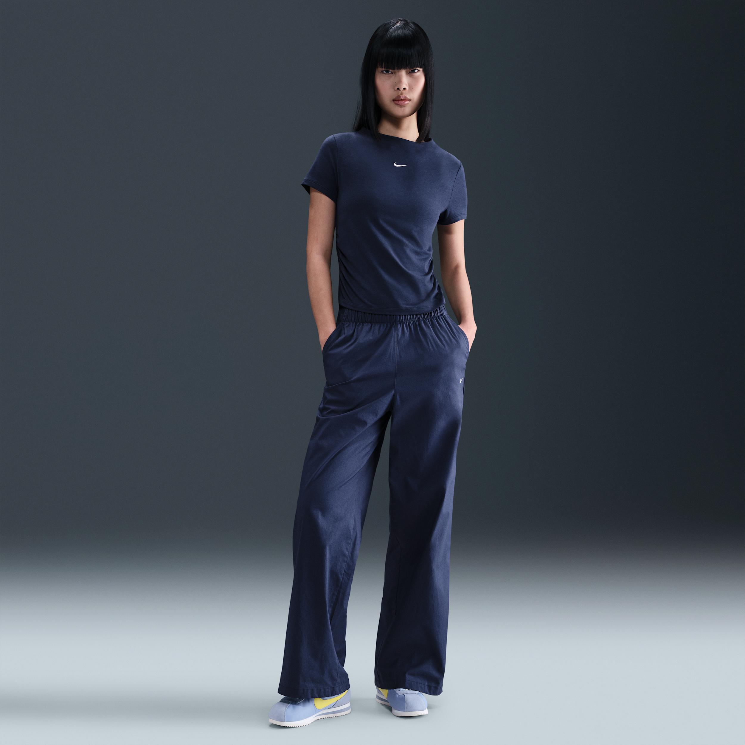 Womens Nike Sportswear Chill Knit Tight Short-Sleeve Mock-Neck Top | HV2401-051 Product Image