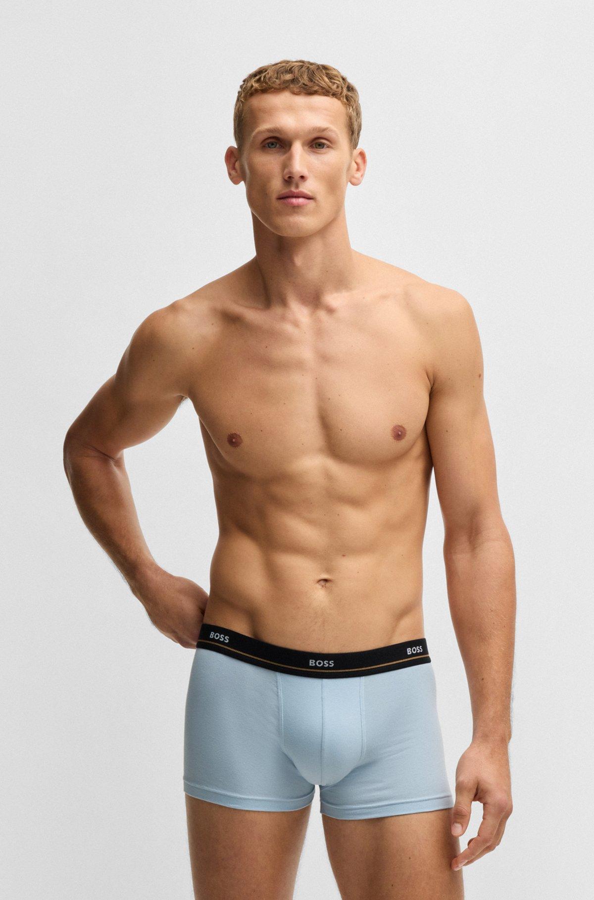 Three-pack of stretch-cotton trunks with logo waistbands Product Image