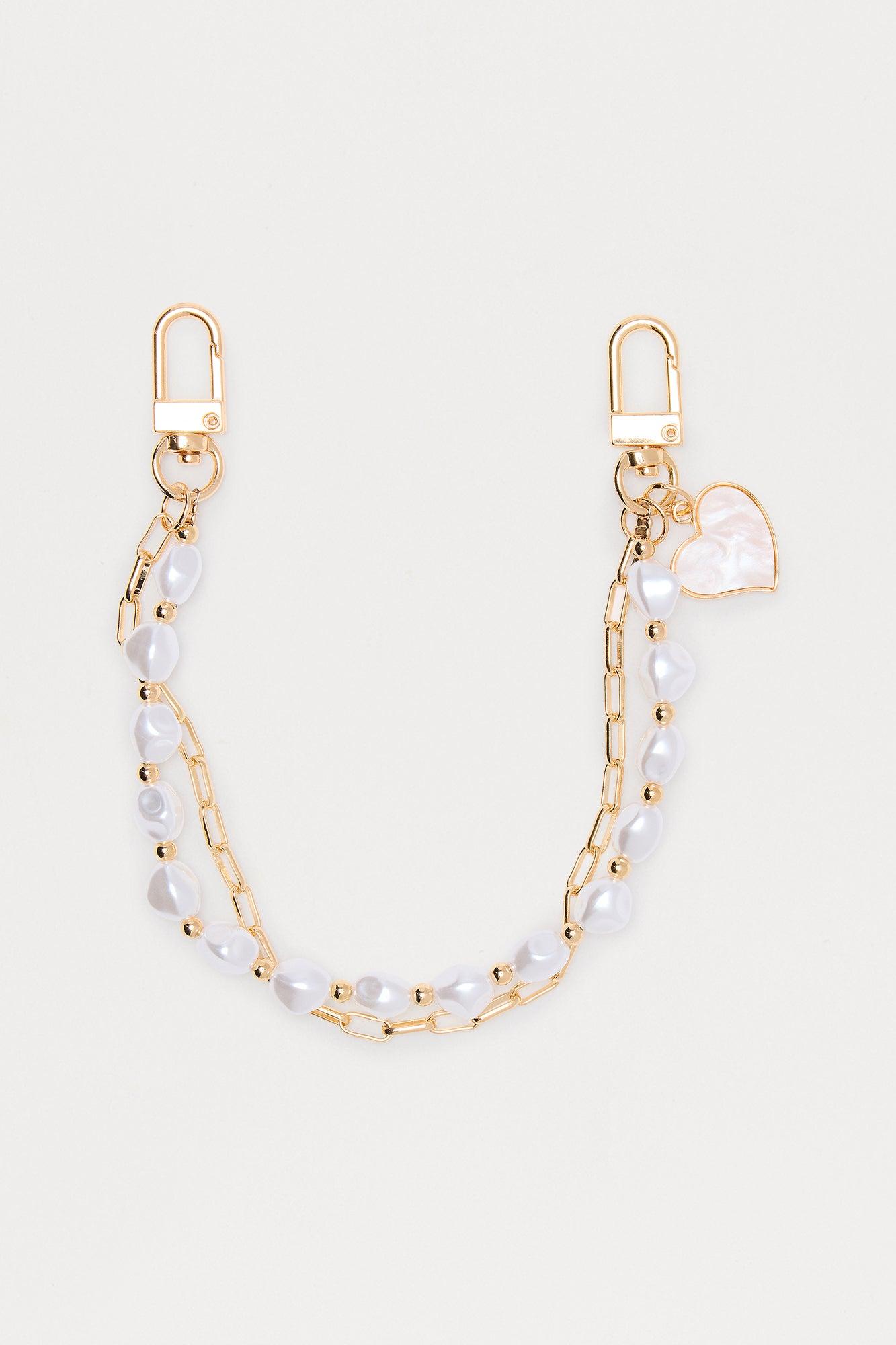 Charm & Cherish Phone Wristlet - White/Gold Female Product Image