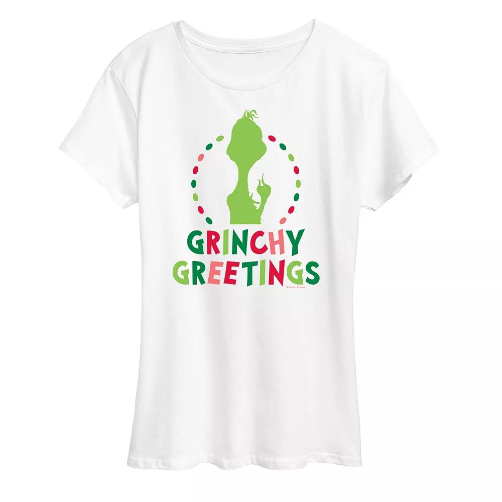 Women's Dr. Seuss The Grinch Grinchy Greetings Graphic Tee, Girl's,  Product Image