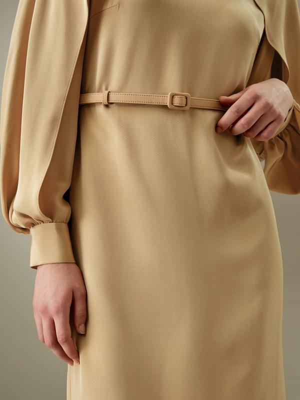 Carissa Side Slit Lantern Sleeve Dress Product Image