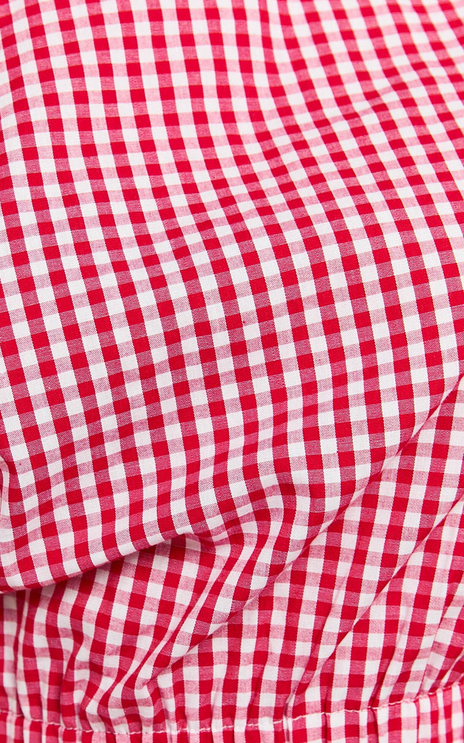 Margie Top - Off The Shoulder Top in Red Gingham Product Image