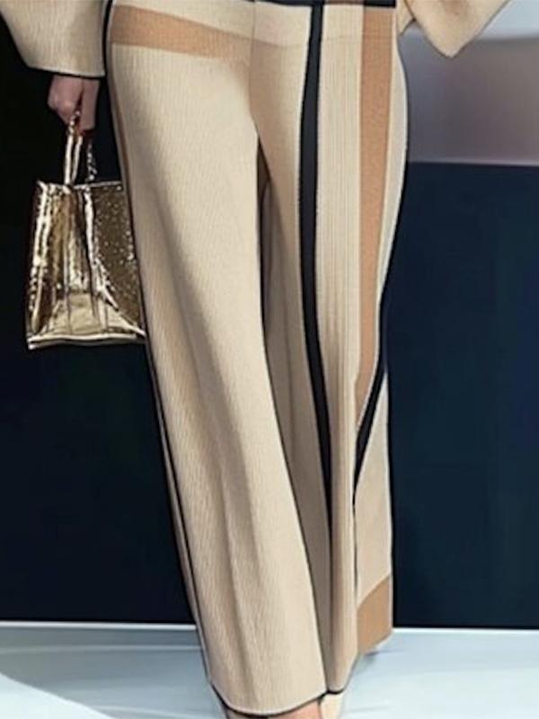 Loose Wide Leg Striped Casual Pants Bottoms Trousers Product Image