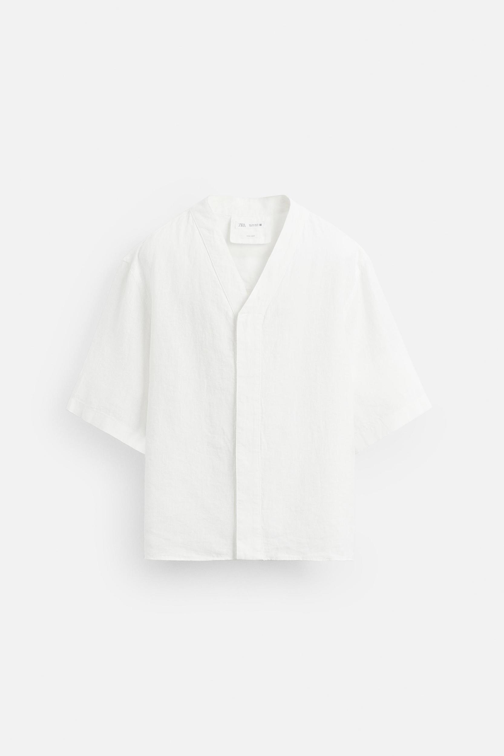 100% LINEN OVERSHIRT Product Image