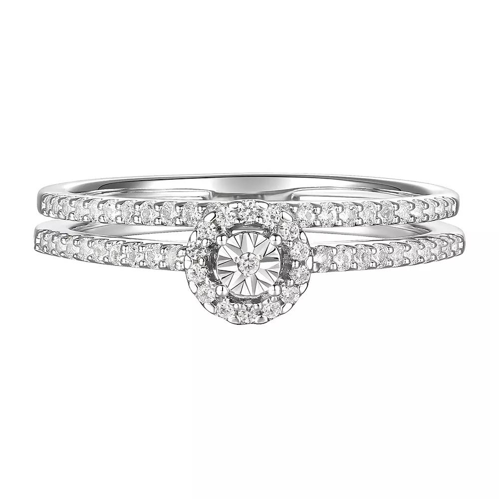 Sterling Silver 1/4 Carat T.W. Diamond Ring, Women's, Size: 6 Product Image