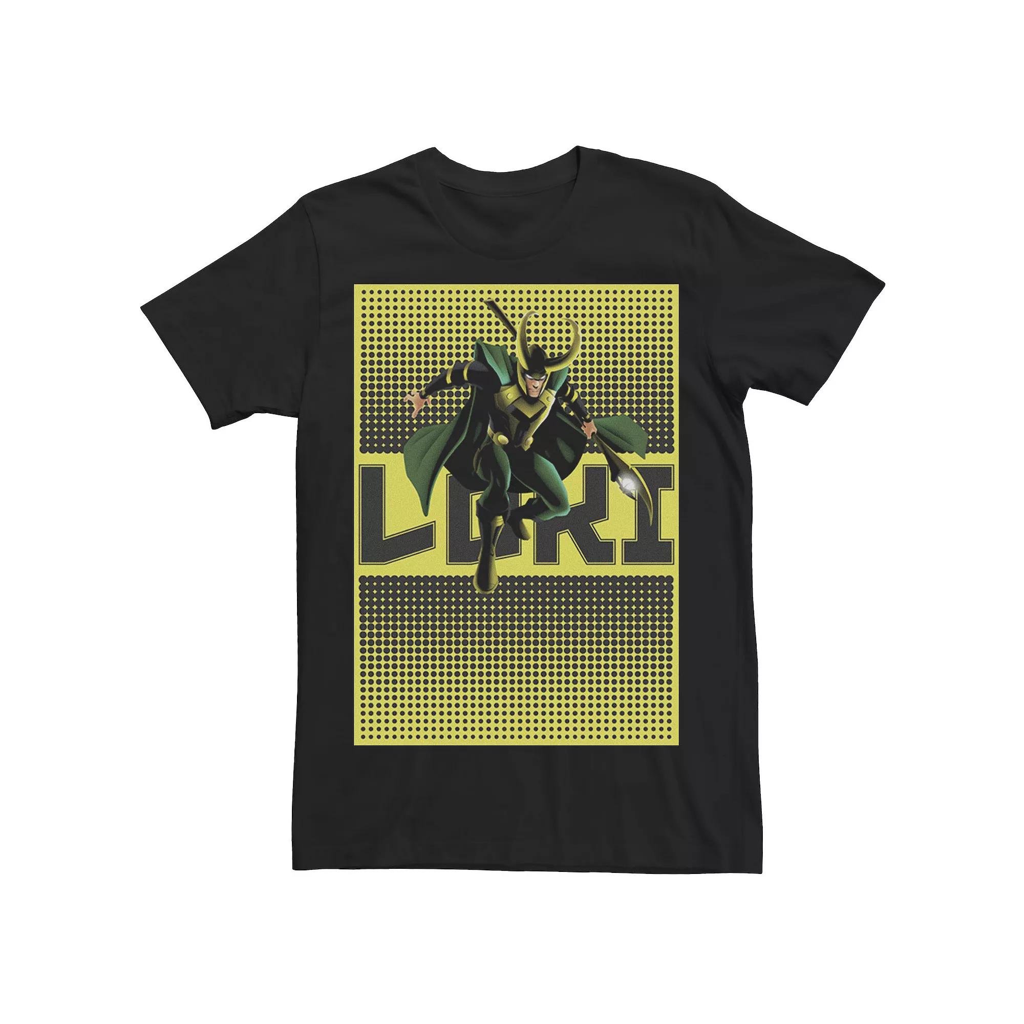 Men's Marvel Loki Halftone Pop Art Poster Graphic Tee, Size: XXL, Black Product Image