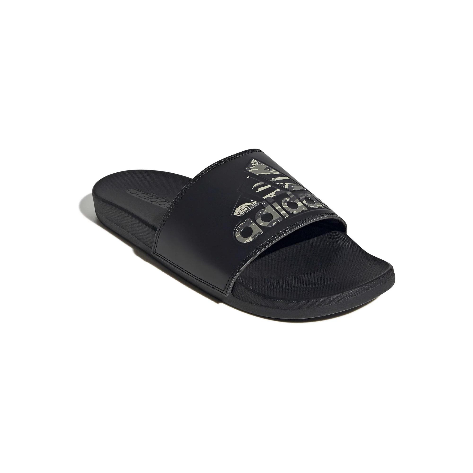 adidas adilette Comfort Men's Swimming Slides, Size: 7, Black Silver Pebble Product Image