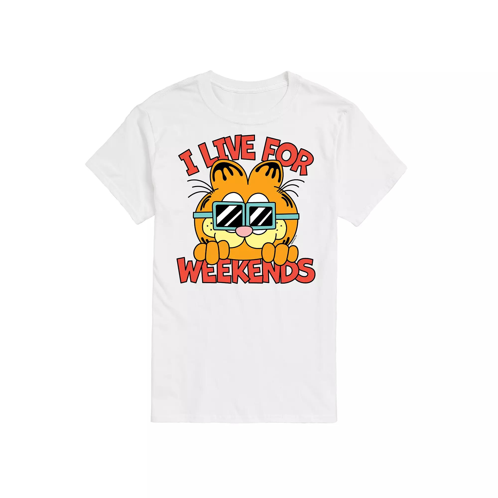 Men's Garfield Live For Weekends Graphic Tee,  Product Image