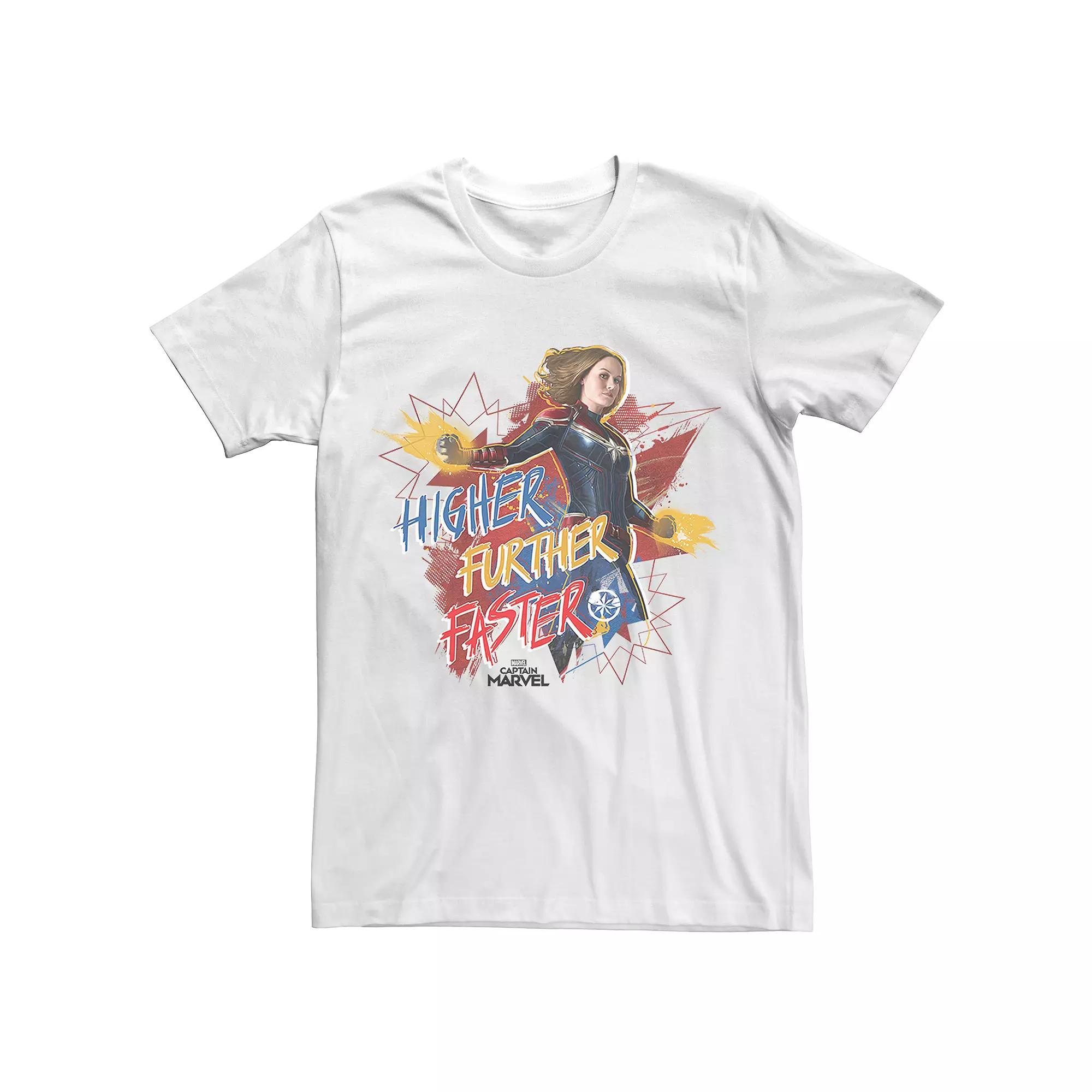 Men's Captain Marvel Fighter Tee, Size: Medium, White Product Image
