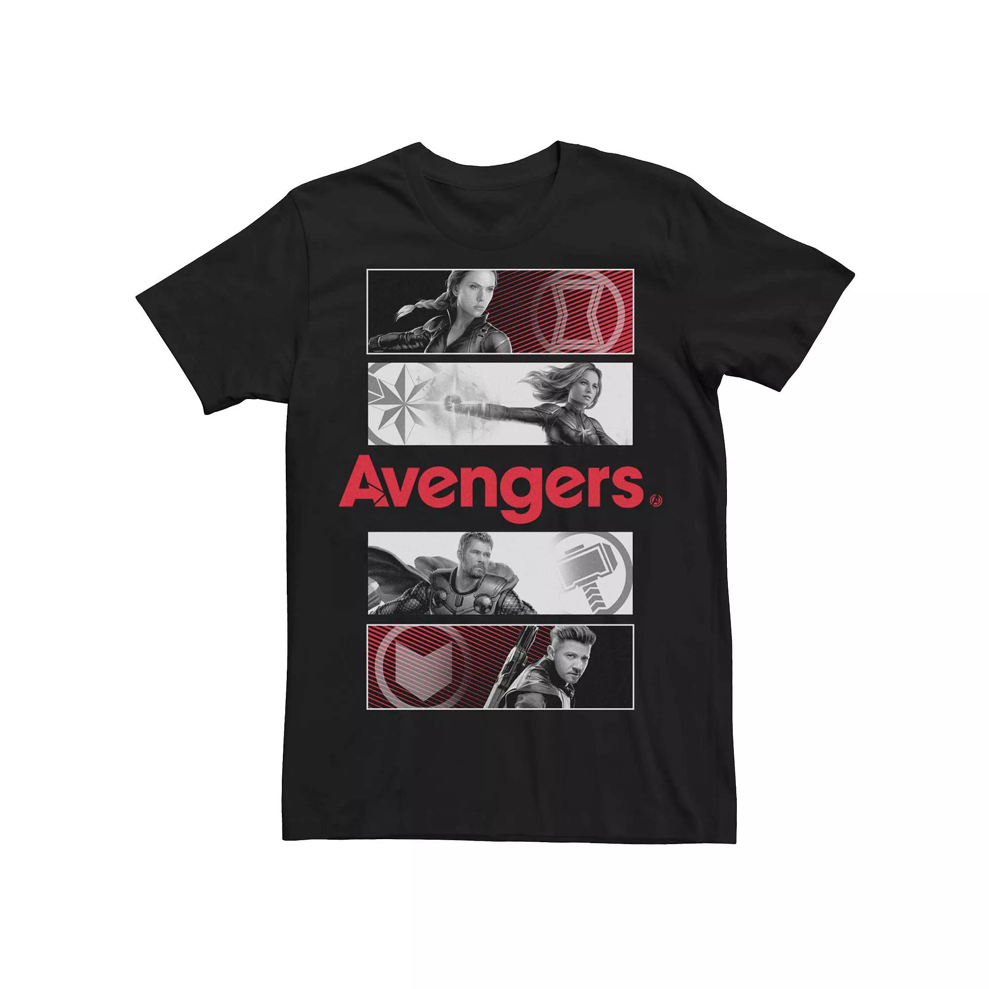 Men's Marvel Avengers Hero Symbols Poster Tee, Size: XL, Black Product Image