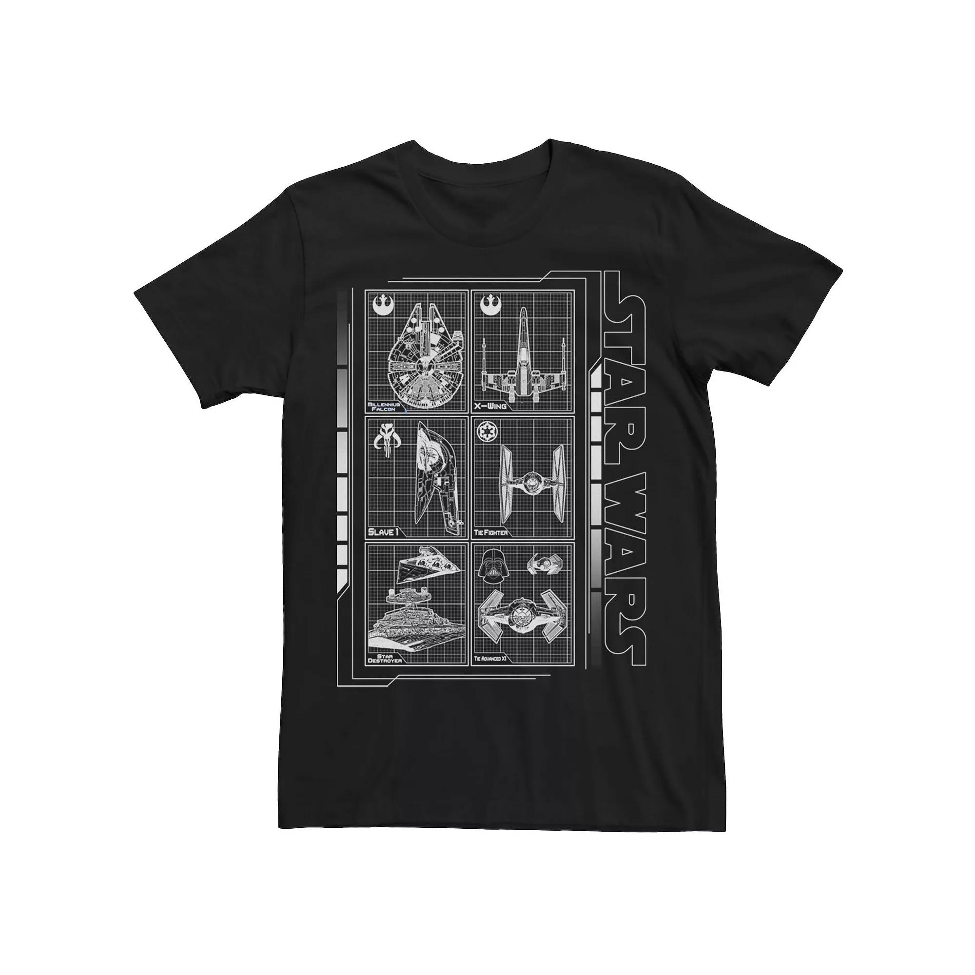 Men's Star Wars Battle Ships Schematic Tee,  Product Image