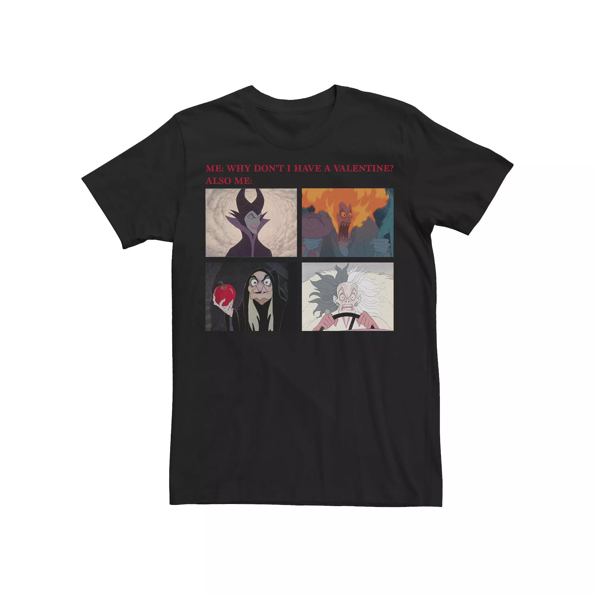 Disney's Villains Valentine's Why Don't I Have A Valentine Meme Men's Tee, Size: Medium, Red Product Image