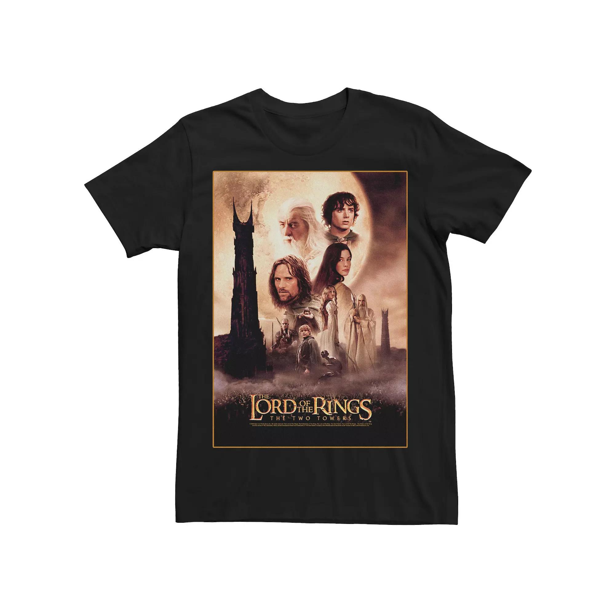 Men's Lord Of The Rings Two Towers Poster Photo Real Tee,  Product Image