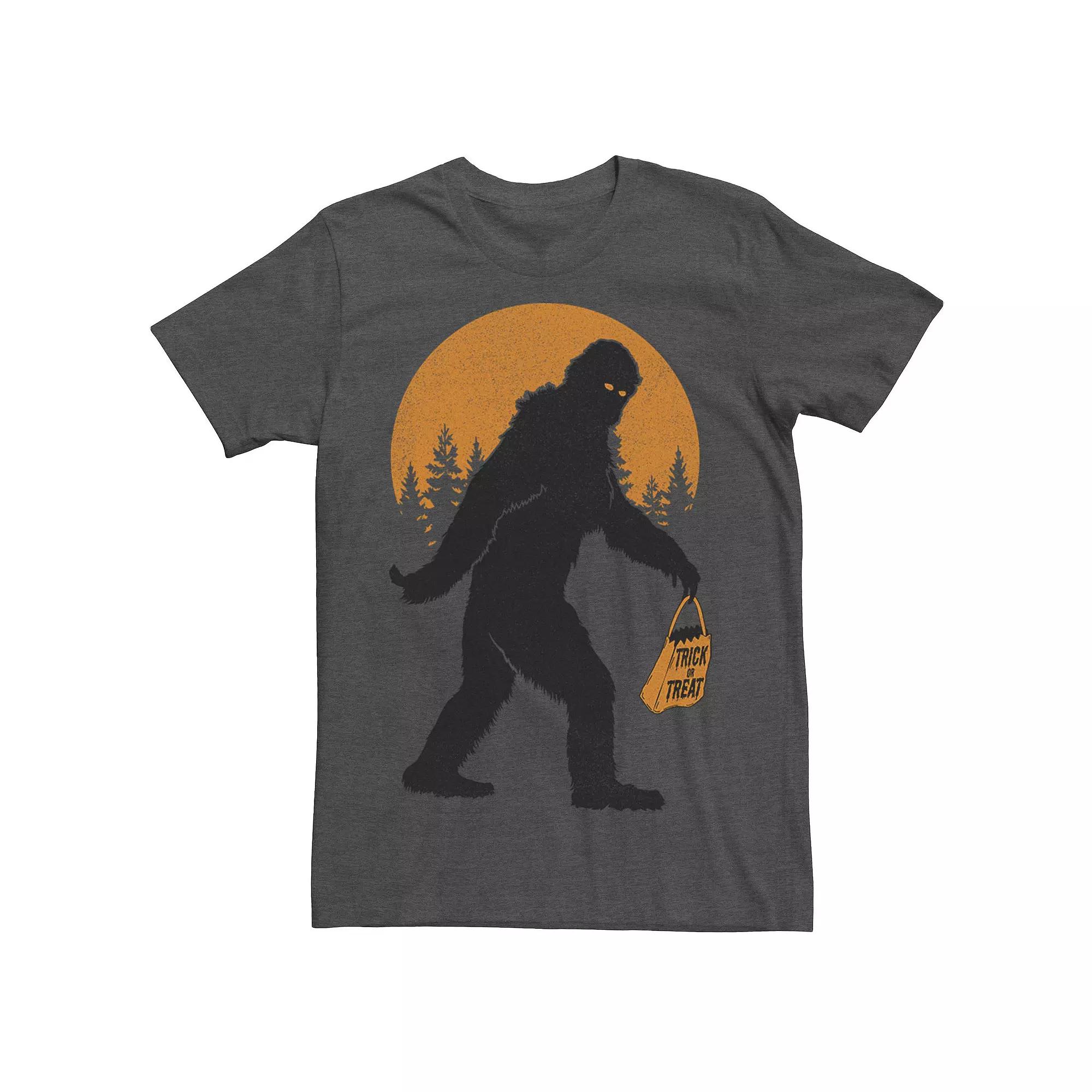 Mens Bigfoot Trick Or Treat Bag Halloween Tee, Men's,  Product Image
