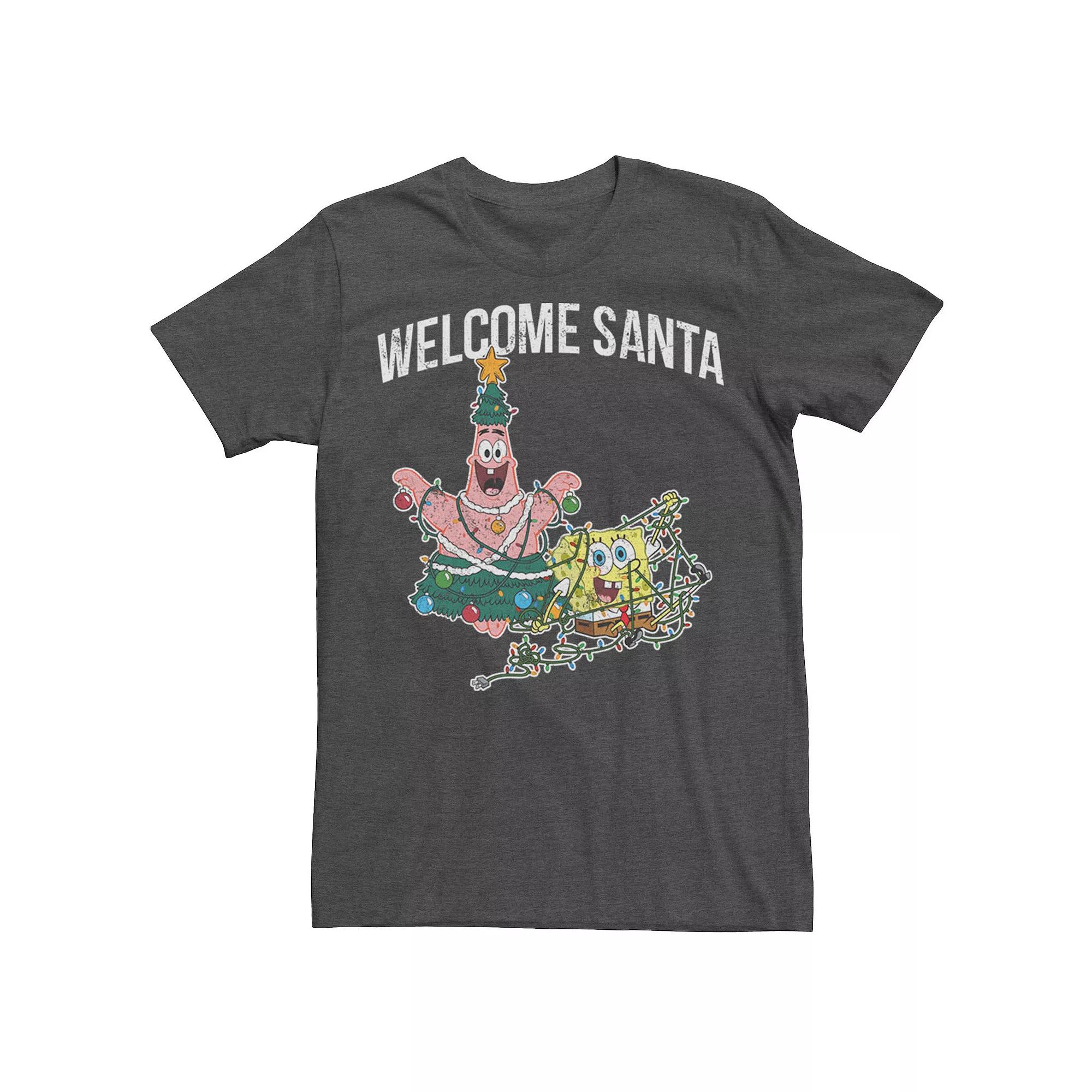 Men's Spongebob Squarepants Patrick Welcome Santa Tee,  Product Image