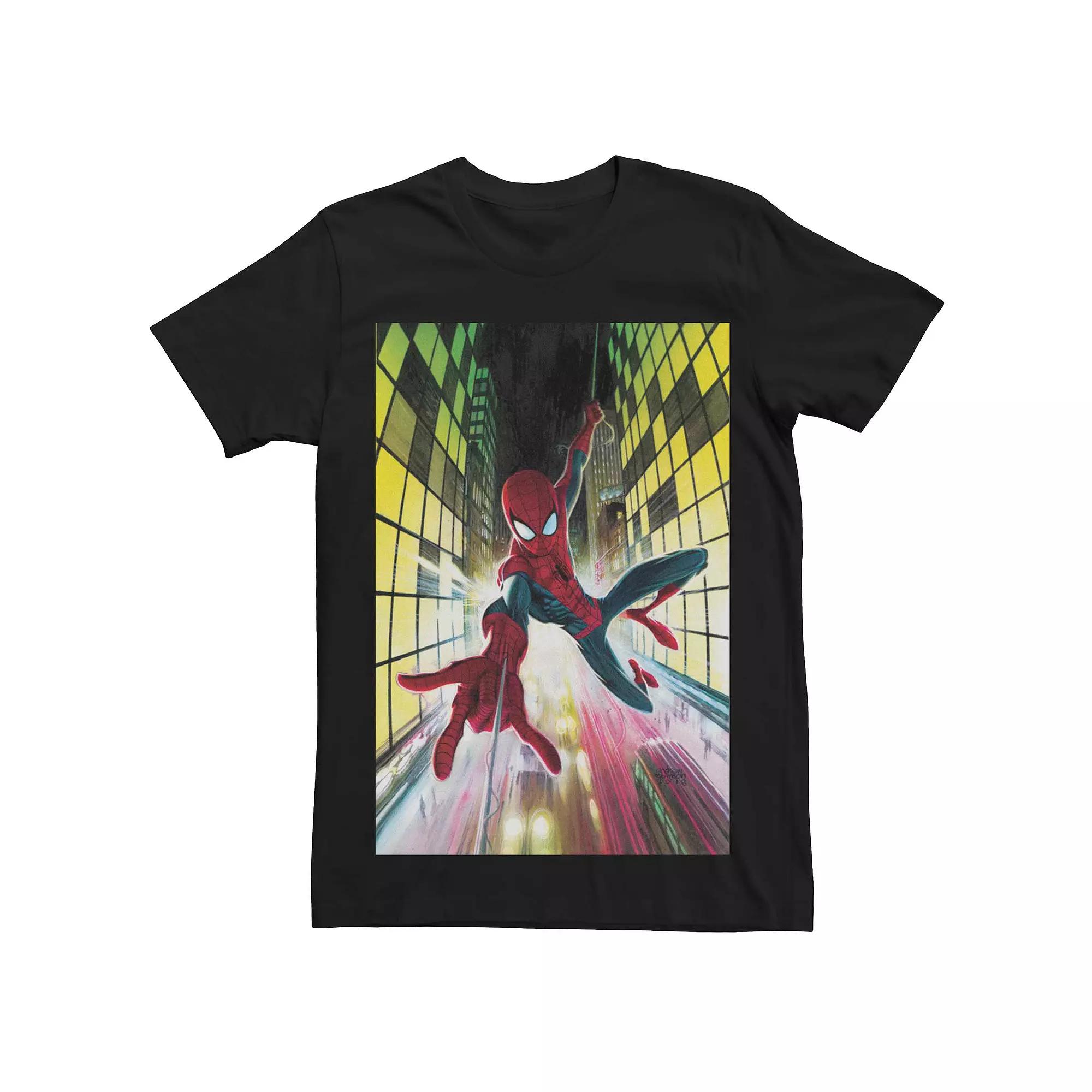 Men's Marvel's Spider-Man Swinging Comic Cover Tee,  Product Image