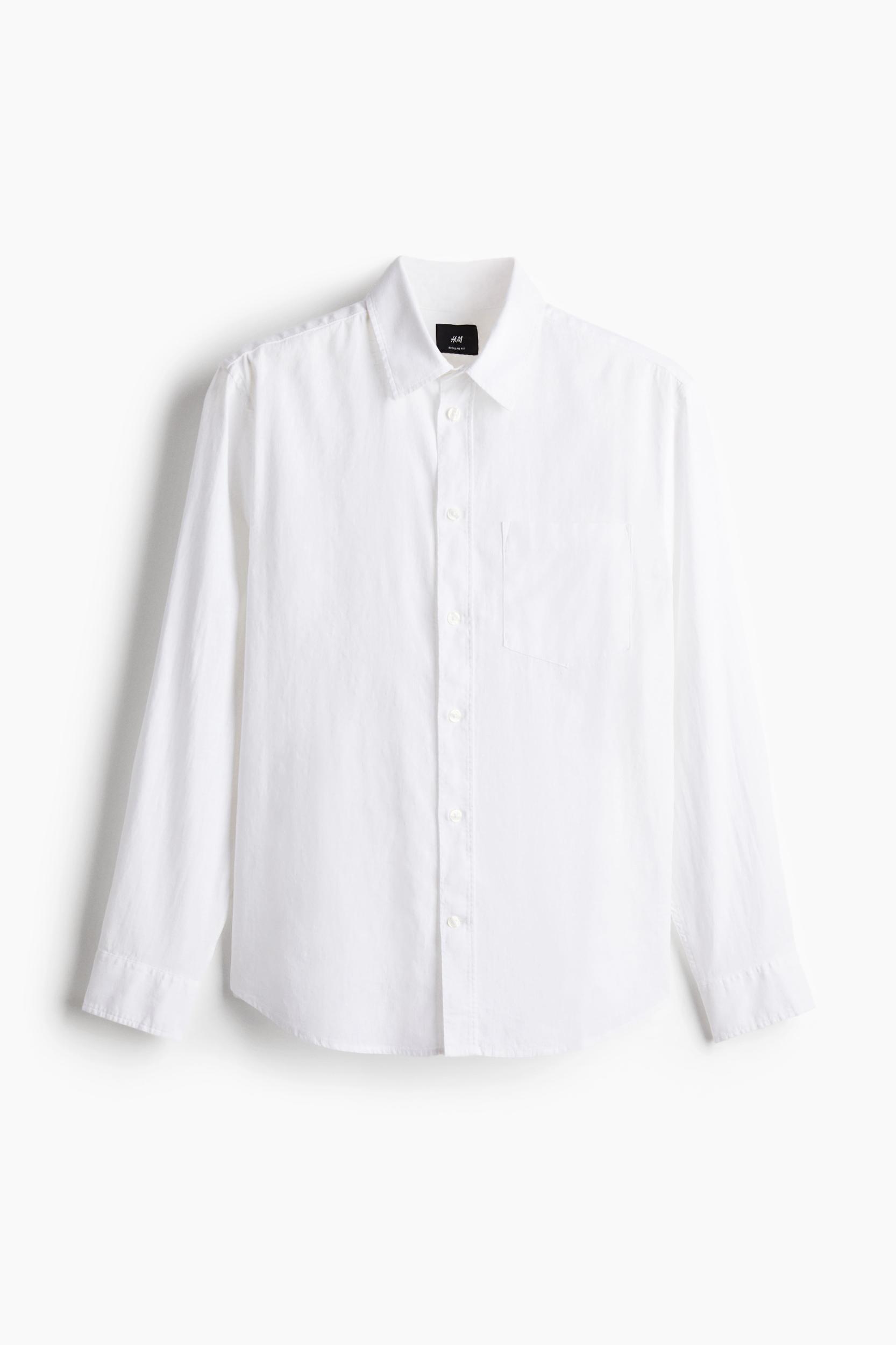 Regular-Fit Linen-Blend Shirt Product Image