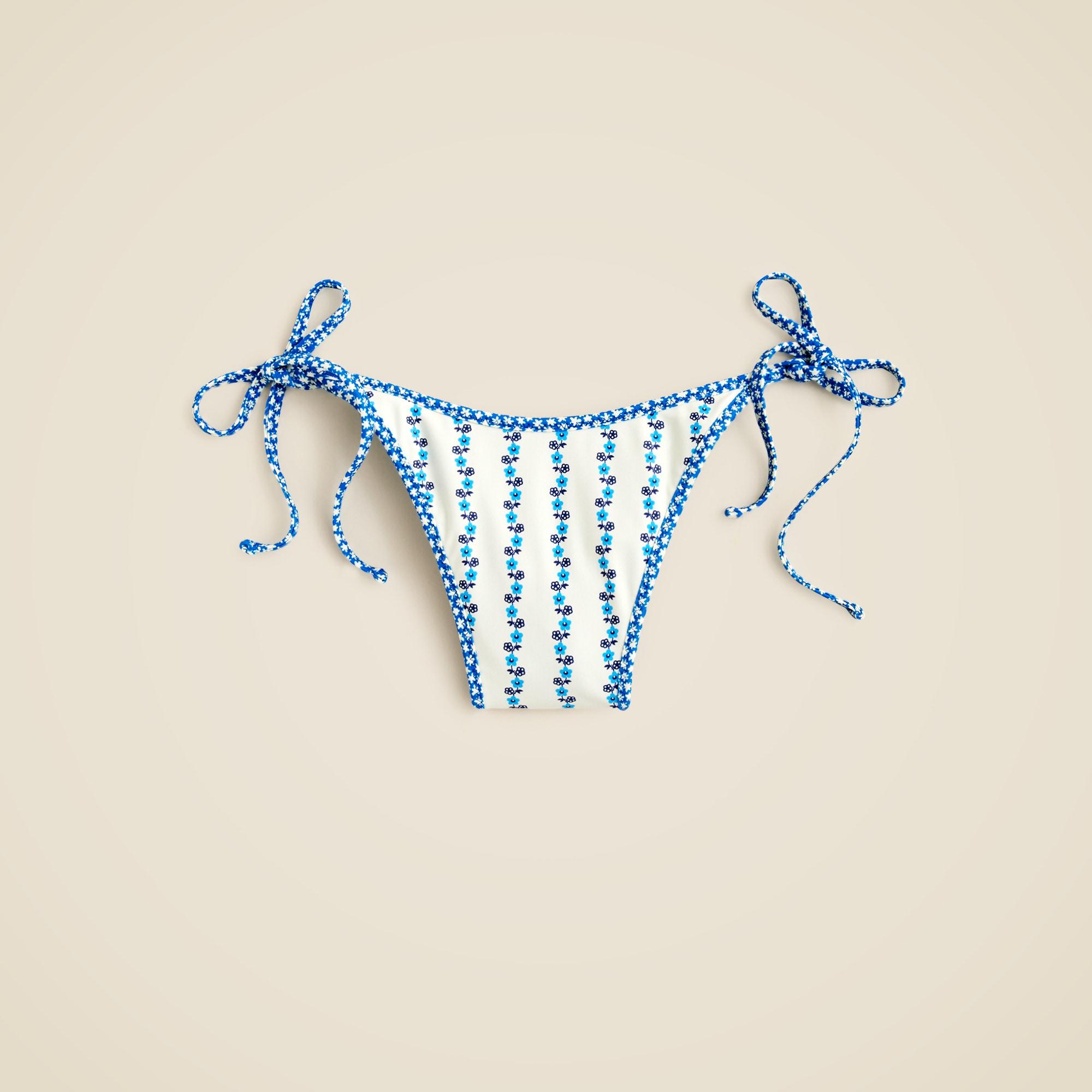 String bikini bottom in floral-stripe print Product Image