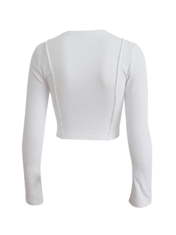 Cutout Lace Up Plunge Knit Product Image