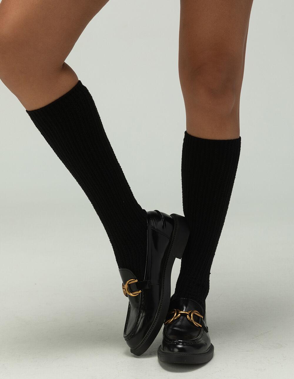 FULL TILT Ribbed Knee High Womens Socks - BLACK Product Image