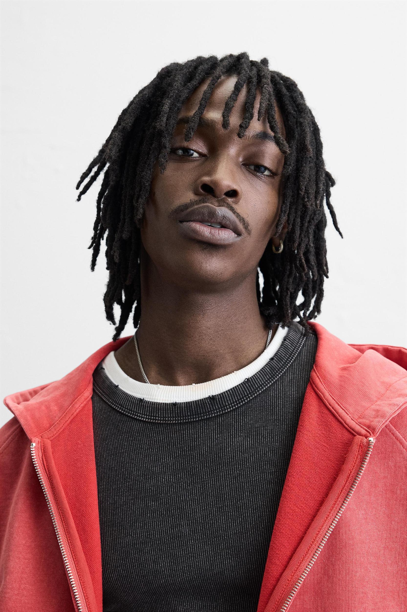 WASHED DETAIL ZIPPERED SWEATSHIRT Product Image