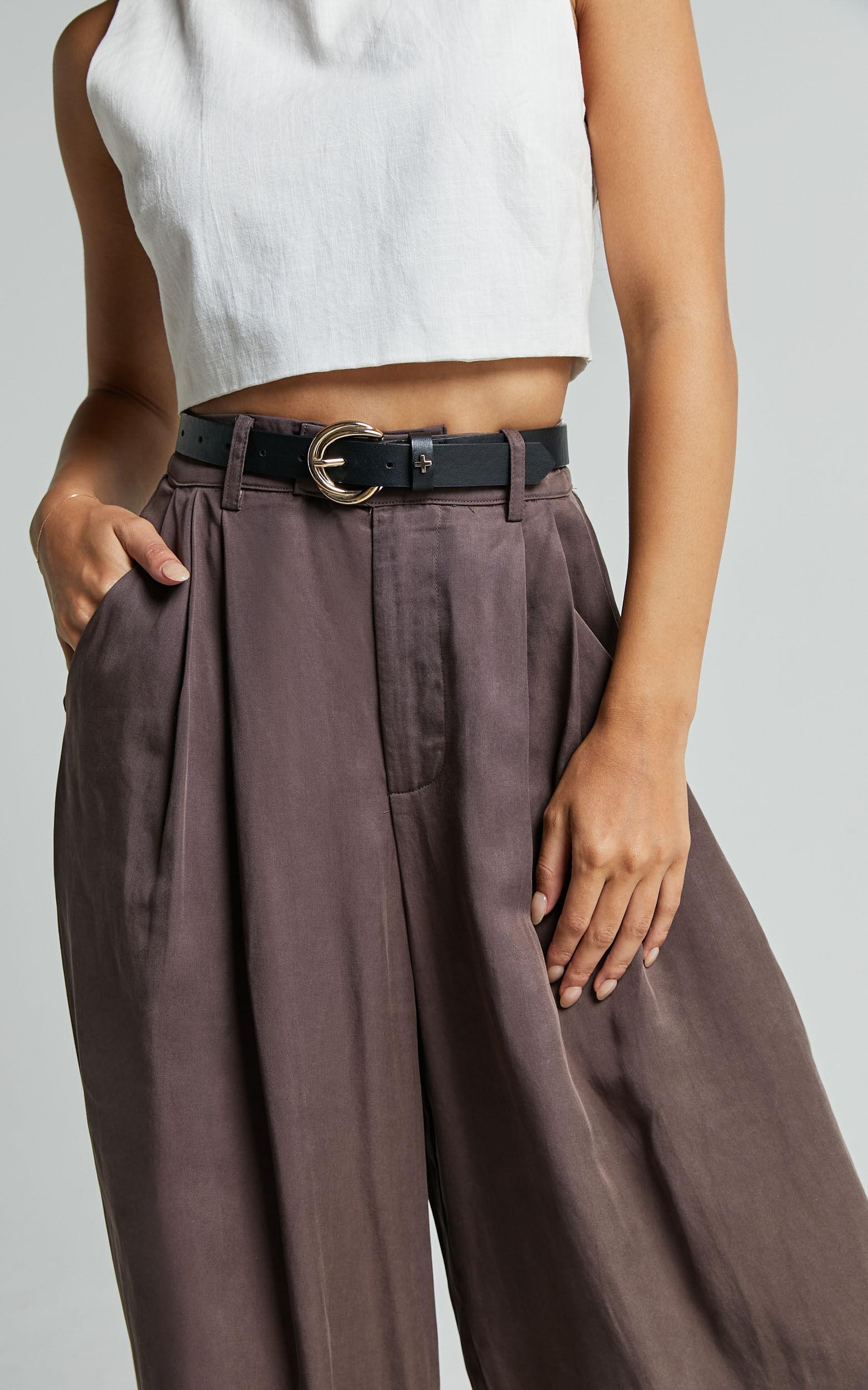 Clarke Pants - High Waist Wide Leg Pants in Slate Product Image