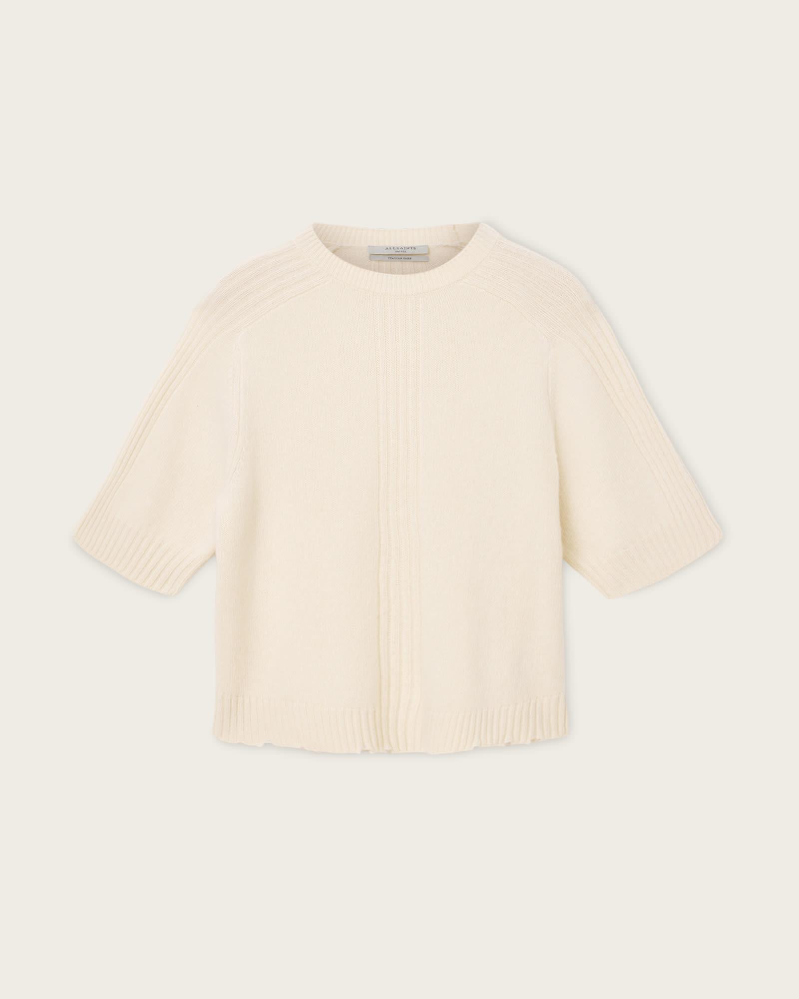 Nix Cashmere Relaxed T-Shirt Chalk White | ALLSAINTS US Product Image