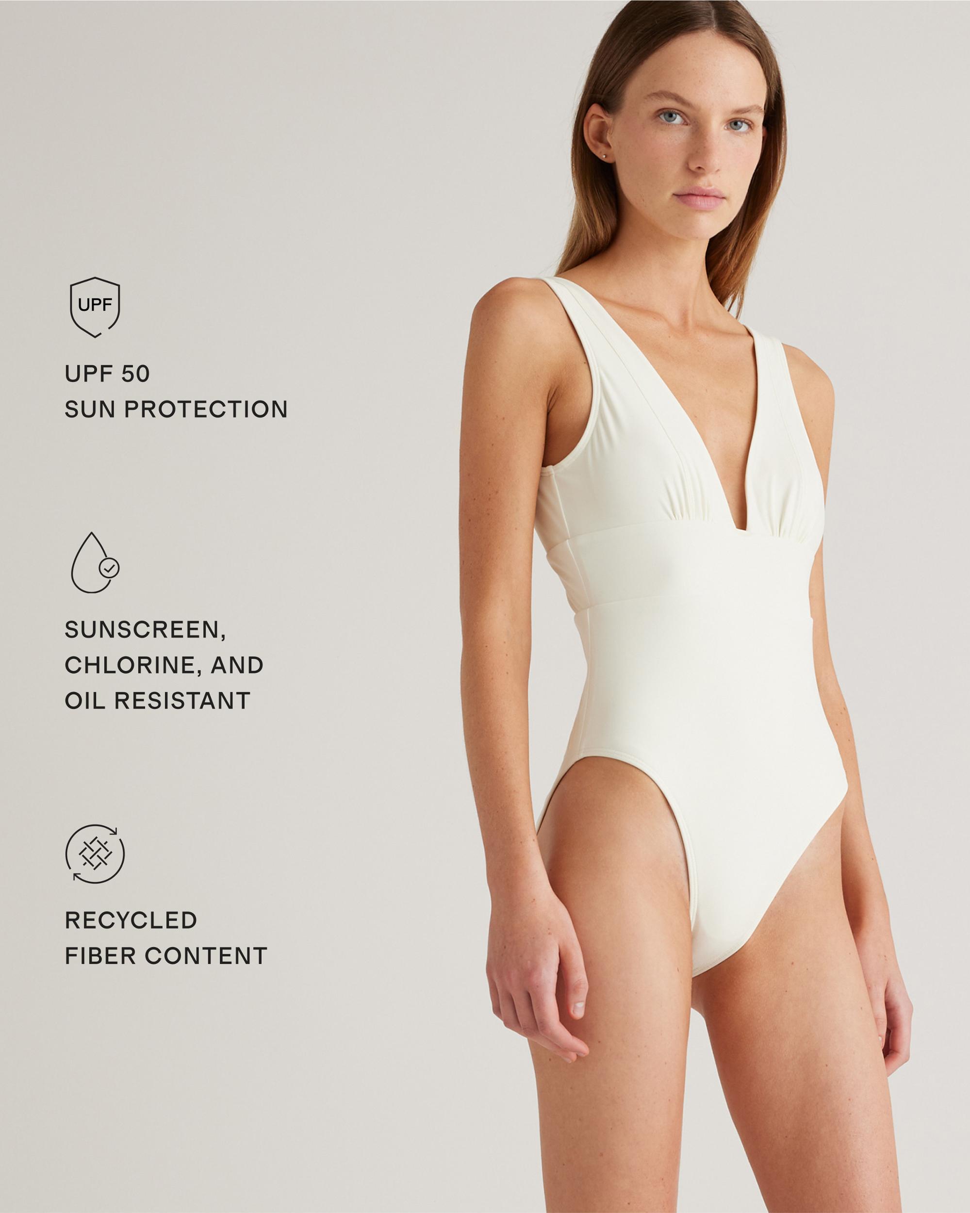 Quince | Women's Italian Plunge One-Piece Swimsuit 78% Recycled Polyamide, 22% Spandex Product Image