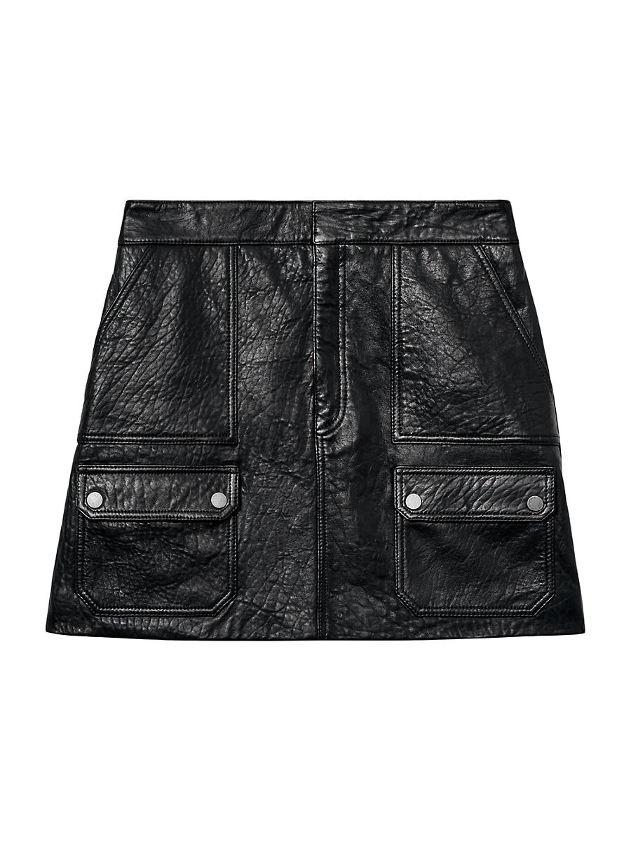 Womens Parker Leather Mini Skirt Product Image