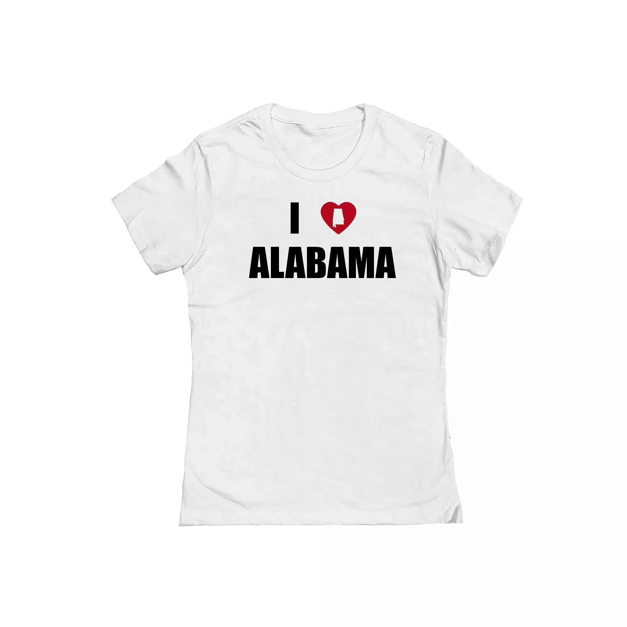 Junior's I Heart Alabama Graphic Tee, Women's, Size: Large, White Product Image