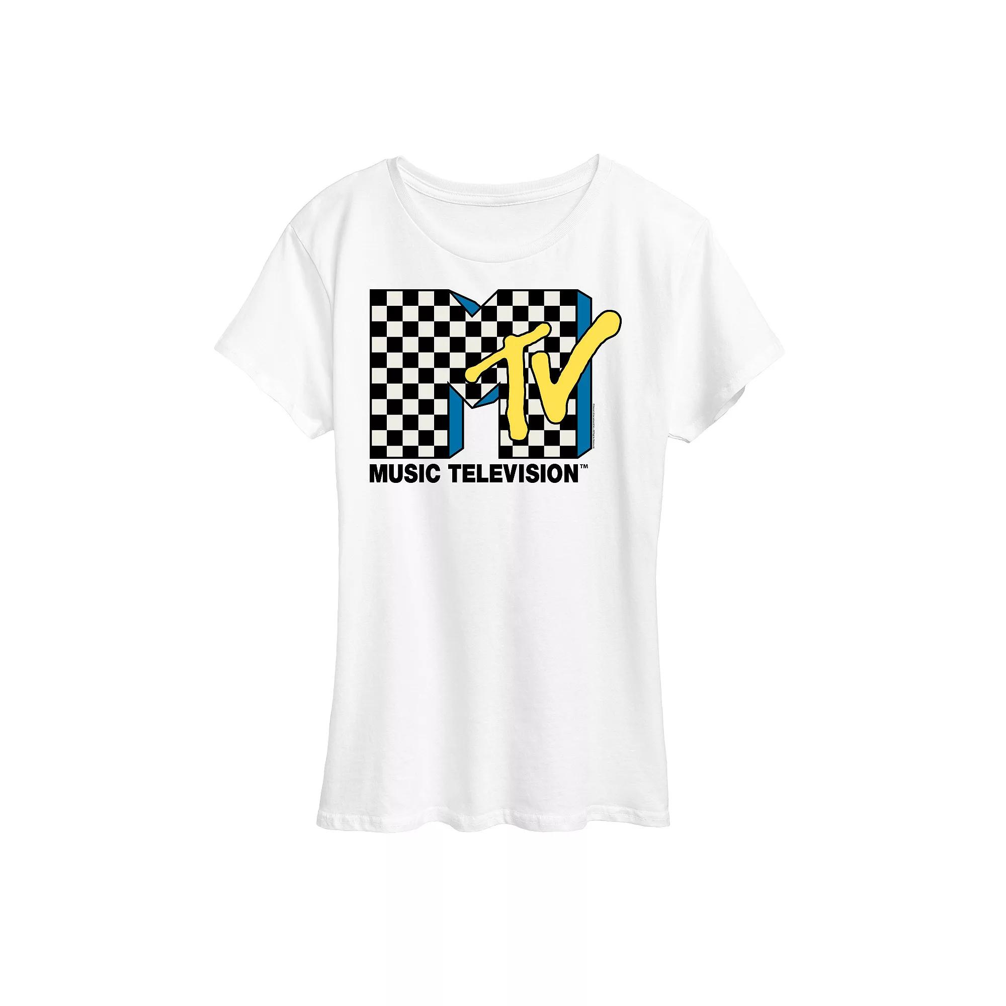 Women's MTV Checkered Logo Graphic Tee, Girl's,  Product Image