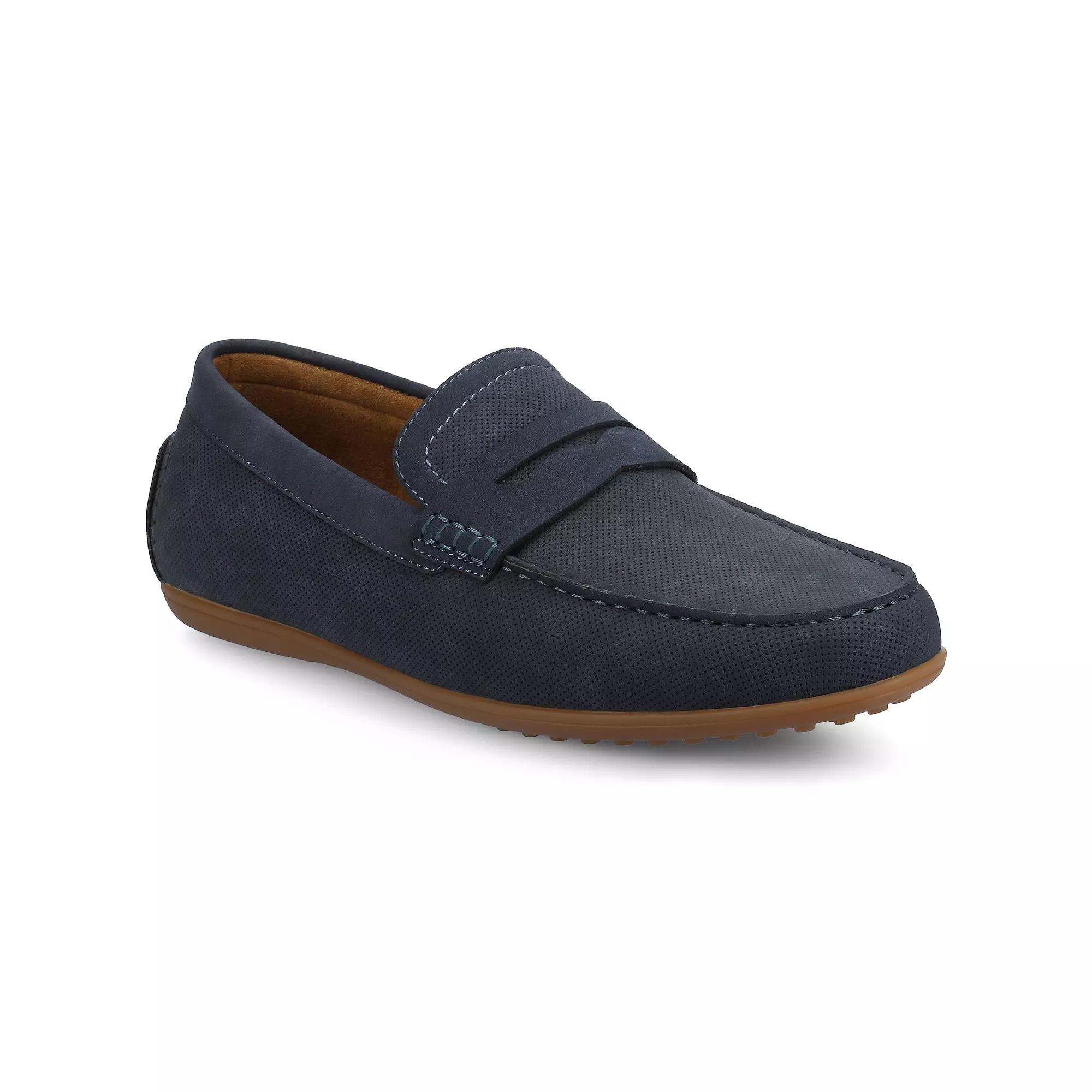 VANCE Yates Men's Comfort Perforated Slip-On Driving Penny Loafers Product Image