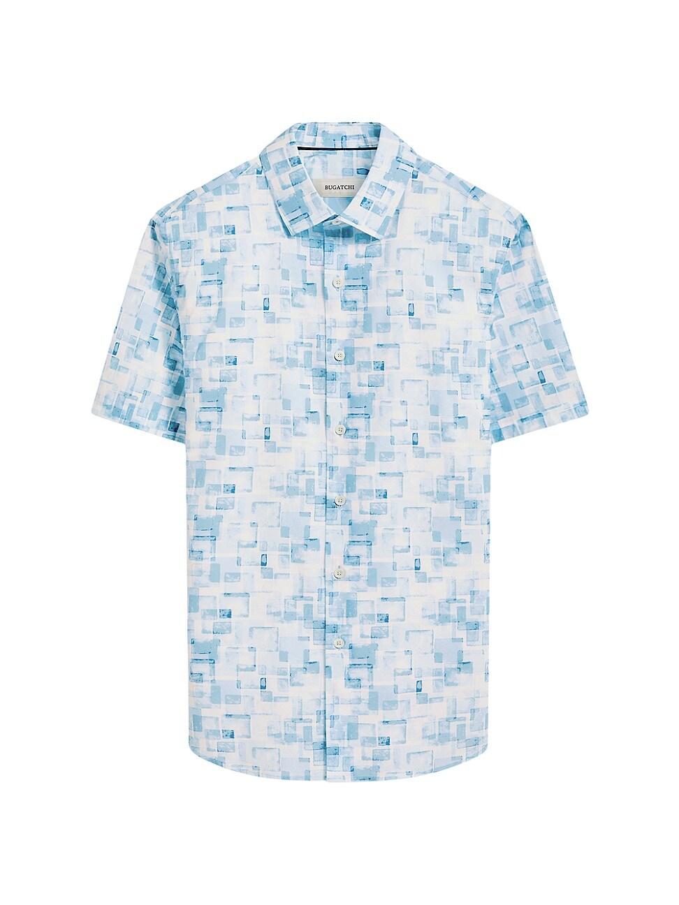 Mens Orson Abstract Stretch-Cotton Shirt Product Image