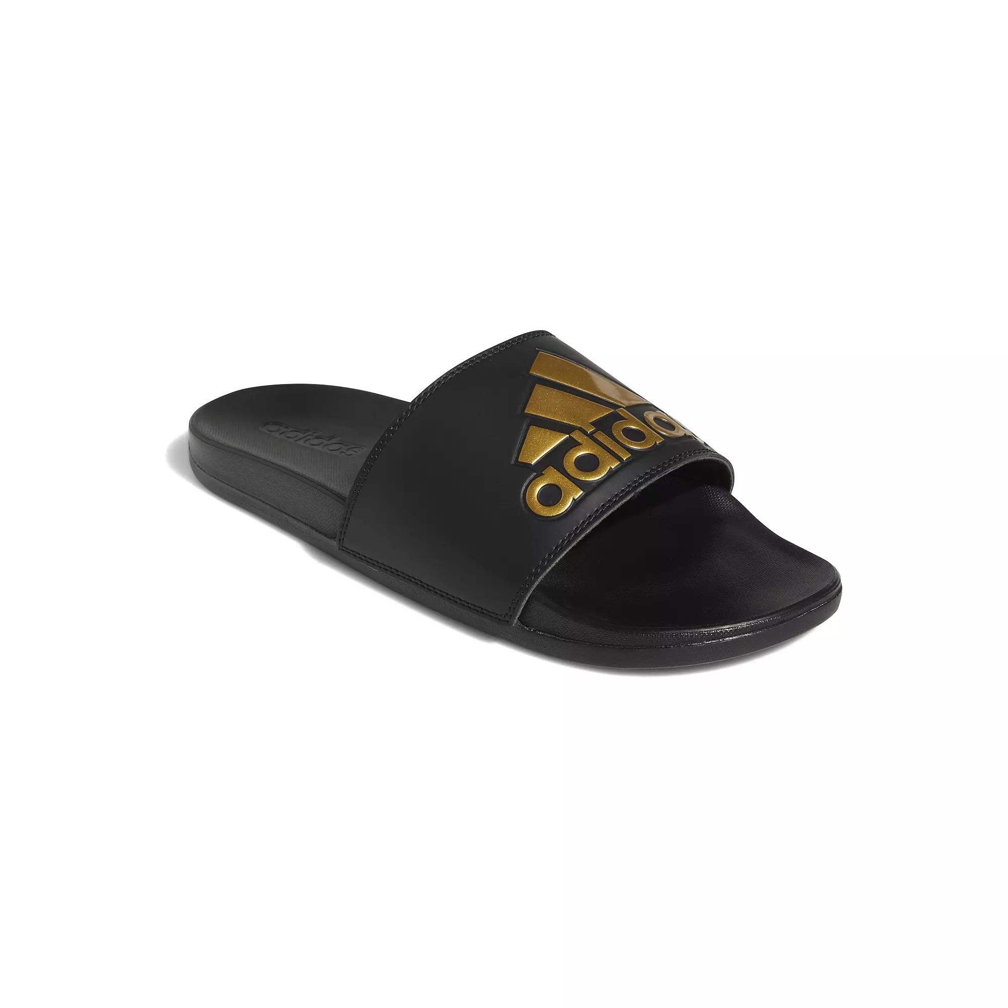 adidas Adilette Comfort Men's Slide Sandals, Size: 15, Black Gold Black Product Image