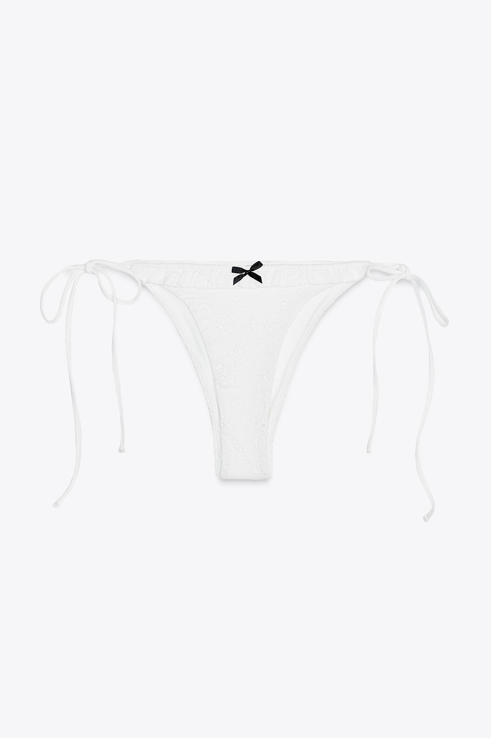 CONTRAST BOW RUFFLE BIKINI BOTTOMS Product Image