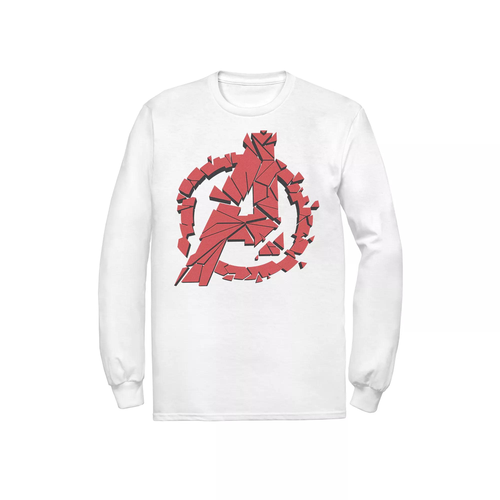 Men's Marvel Avengers Endgame Shattered Red Logo Long Sleeve Graphic Tee,  Product Image