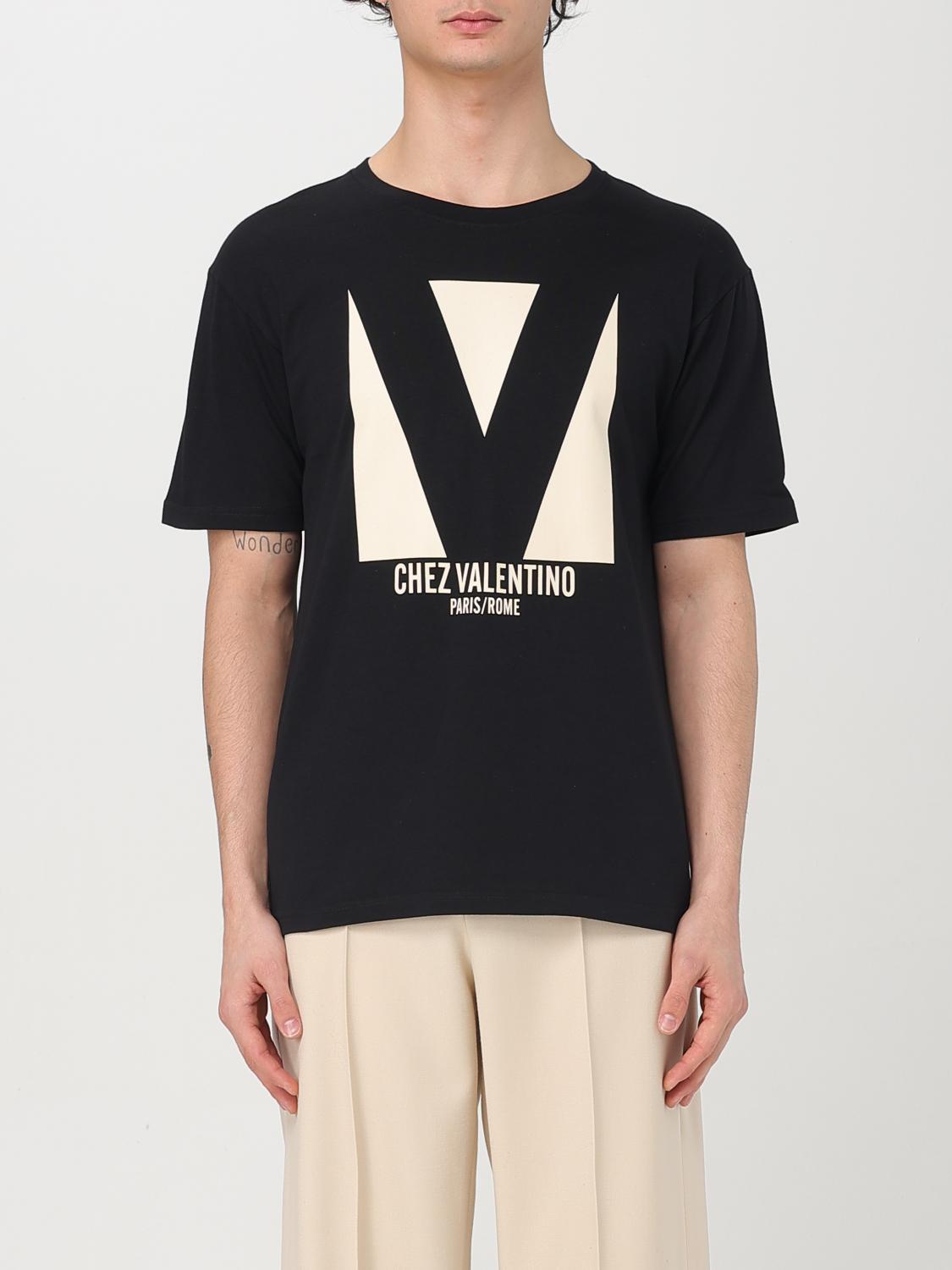 VALENTINO Crew Neck Short Sleeves T-shirts In Black Product Image