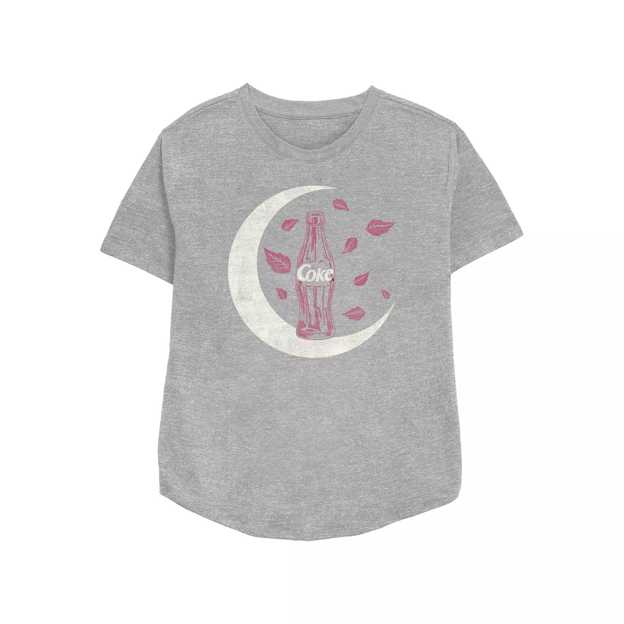 Women's Coca-Cola Bottle Autumn Style Relaxed Fit Graphic Tee, Size: XS, Athletic Grey Product Image