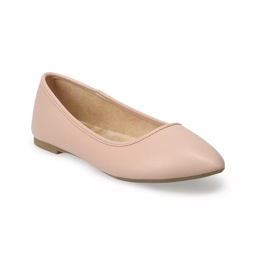 SO® Neema Women's Pointed Toe Ballet Flat, Size: 11, Beige Product Image