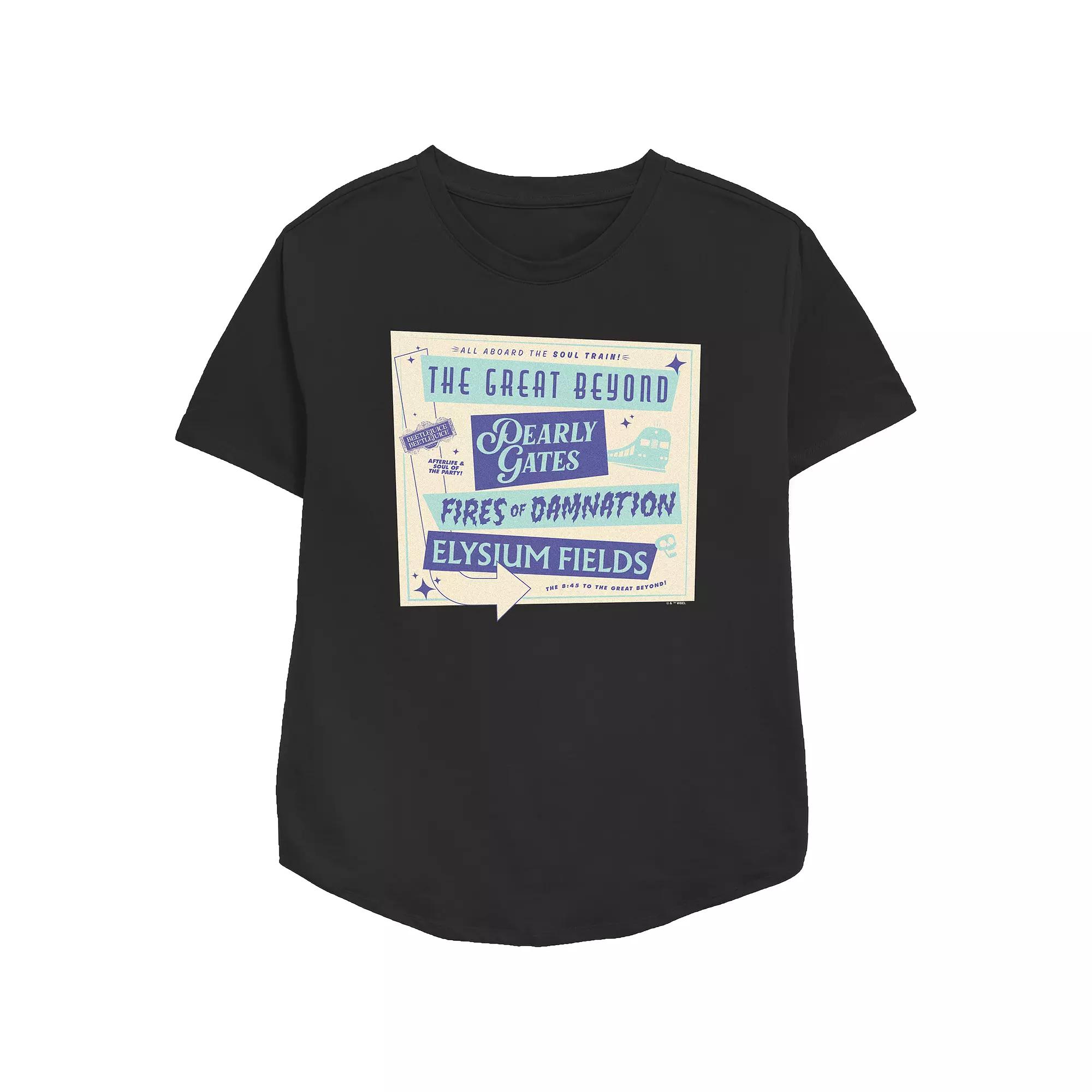 Women's Beetlejuice 2 The Great Beyond Pearly Gates Relaxed Fit Graphic Tee, Size: Small, Black Product Image