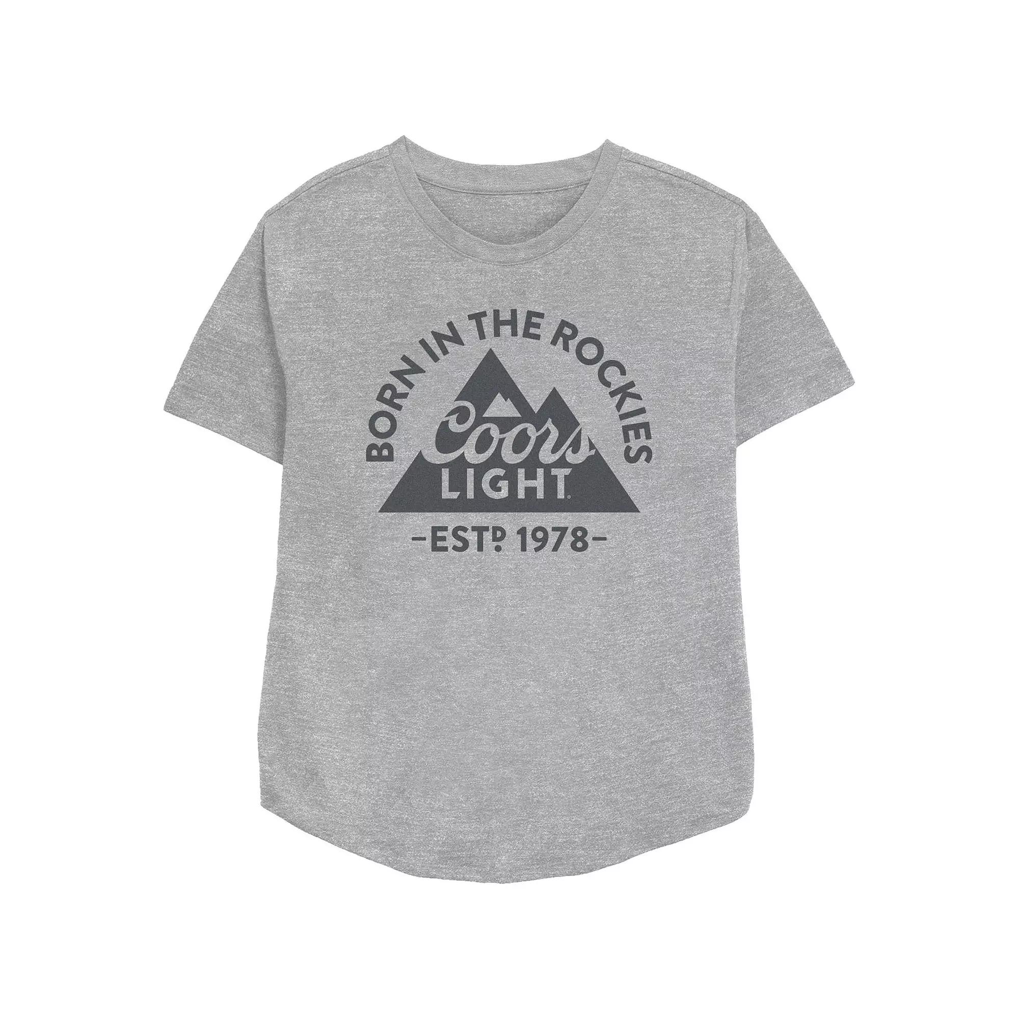 Women's Coors Light Born In The Rockies Graphic Tee, Size: Medium, Grey Gray Product Image
