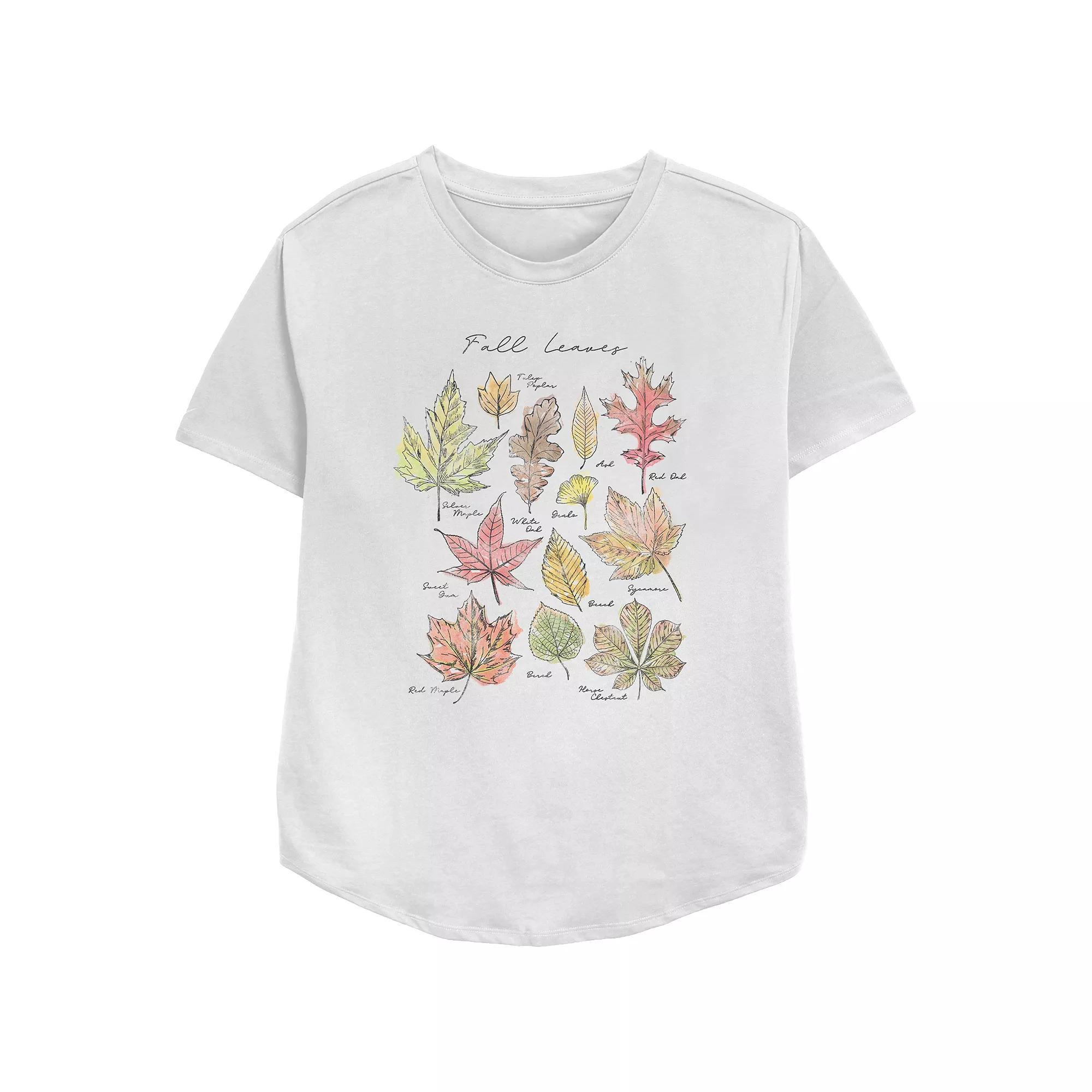 Women's Fall Leaves Relaxed Fit Graphic Tee,  Product Image
