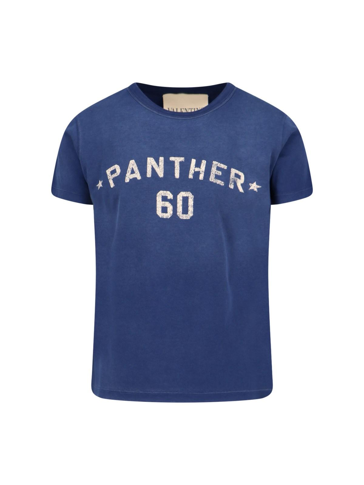 VALENTINO Garavani Navy Cotton T-shirt In Blue Product Image